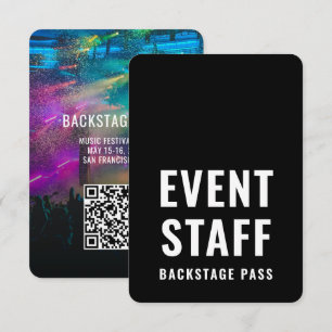 Invitation Laisser-passer de backstage d'événement Code QR Ba