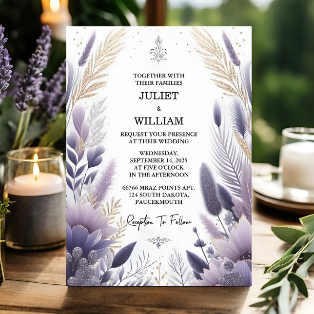 Invitation Laisser Plum Automne Printemps Été Lavender Sage M (Créateur téléchargé)