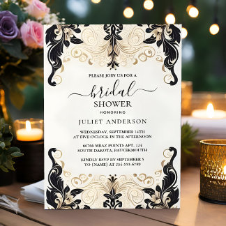 Invitation Laisser rétro arabe Exotic Bold Damask Fête des ma