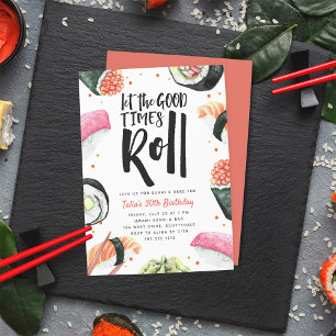 Invitation Laisser rouler les bons moments   Sushi Anniversai