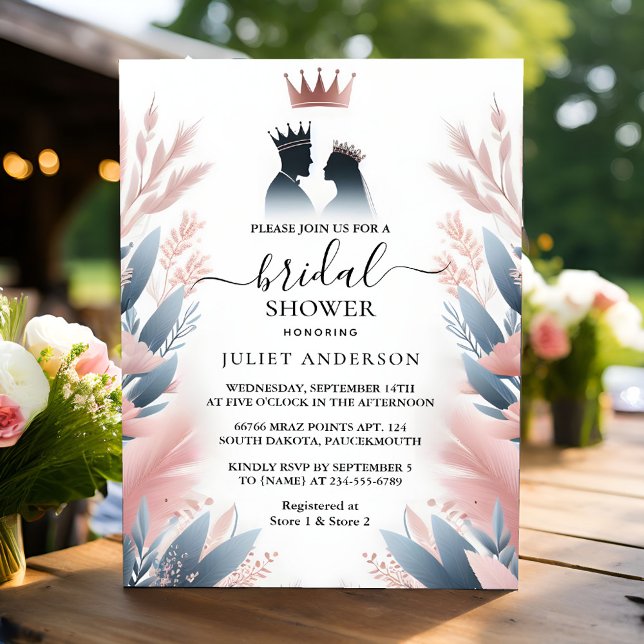 Invitation Laisser Tulle Long Regal Glam Blush Fête des marié (Créateur téléchargé)
