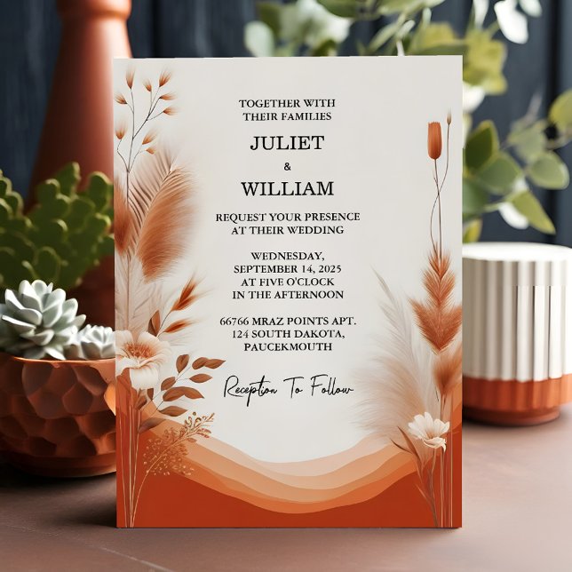 Invitation Laissez Désert Rustique Boho Automne Ombre Mariage (Créateur téléchargé)