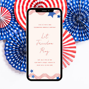 Invitation Laissez la liberté sonner Fête du 4 juillet