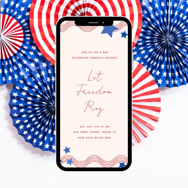 Invitation Laissez la liberté sonner Fête du 4 juillet (Créateur téléchargé)