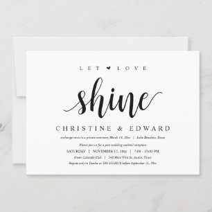 Invitation Laissez l'amour briller, Elopement moderne de mari