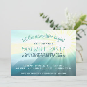 Invitation Laissez l'aventure commencer Sunset Farewell Party