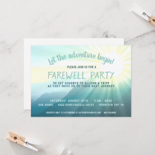 Invitation Laissez l'aventure commencer Sunset Farewell Party