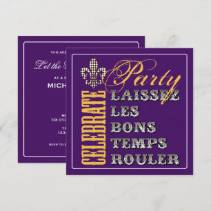 Invitation Laissez le bon pourpre de partie de petit pain de