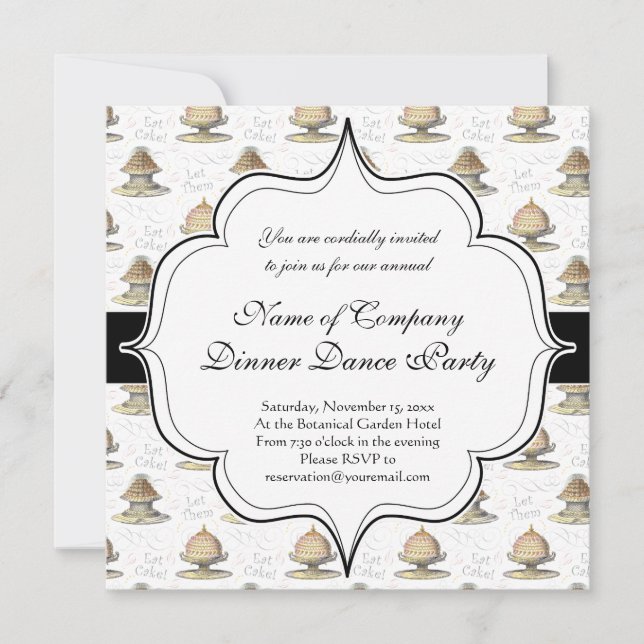 Invitation Laissez-les manger les Français vintages Marie (Devant)