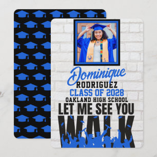 Invitation Laissez-moi vous voir MARCHER   Photo bleue drôle 