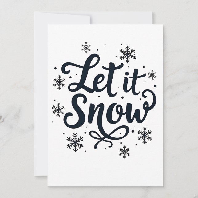 Invitation Laissez Neiger Flocon Saison Hiver Noël (Devant)