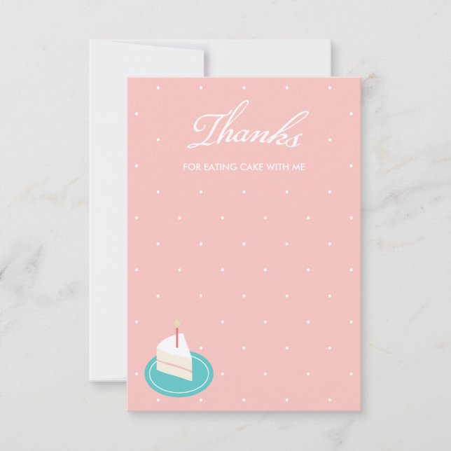 Invitation Laissez-nous manger du gâteau Merci (Devant)