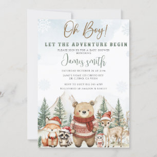 Invitation Laissons l'aventure commencer le Baby shower des b