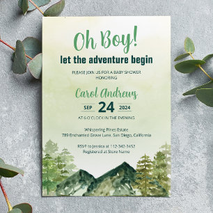 Invitation Laissons l'aventure commencer le Baby shower des b