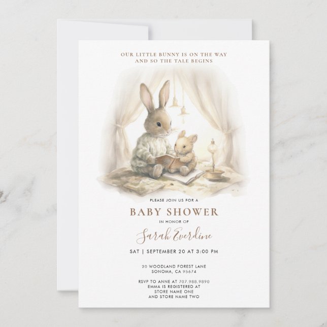 Invitation Laissons Le Conte Commencer Le Baby shower De Lapi (Devant)