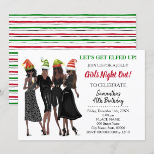 Invitation Laissons-nous aller le soir de Noël dehors Anniver