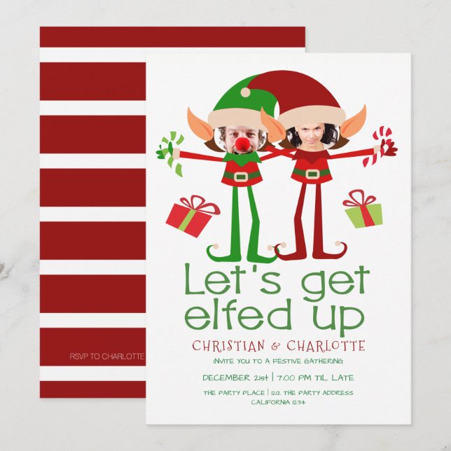 Invitation Laissons-nous se lasser de Noël drôle Personnalisé (Devant / Derrière)