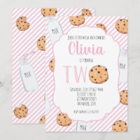 Lait de fille et biscuits rose 2e anniversaire