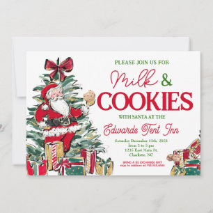 Invitation Lait et biscuits avec le père Noël, petit déjeuner