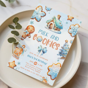 Invitation Lait et biscuits Fête de Noël
