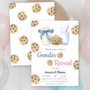 Invitation Lait et cookies Révélation de genre