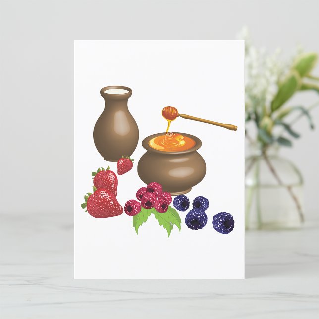 Invitation Lait et Miel avec Baies Nourriture Rustique (Créateur téléchargé)
