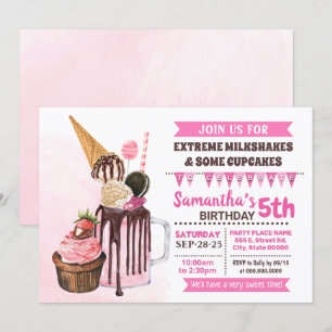 Invitation Lait extrême tremblements de terre glacé à la crèm