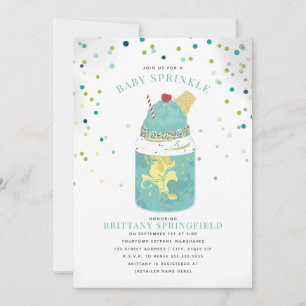Invitation Lait fou extrême shake Baby shower garçon bleu