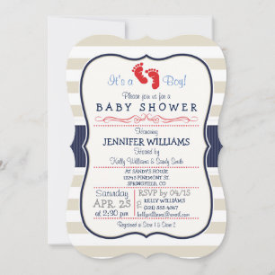 Invitation Lait, Marine, Éclats Baby shower