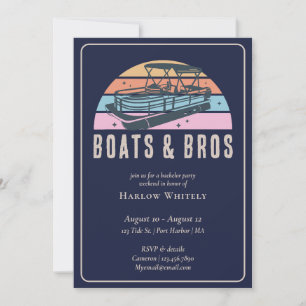 Invitation Lake House Bateaux nautiques Bros Bachelor Party