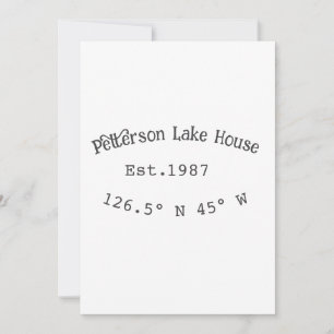 Invitation Lake house et. Date année coordonnées personnalisé