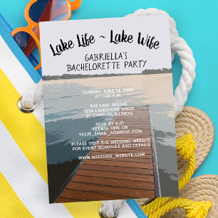 Invitation Lake Life - Lake Wife Bateau Dock Bachelorette Par