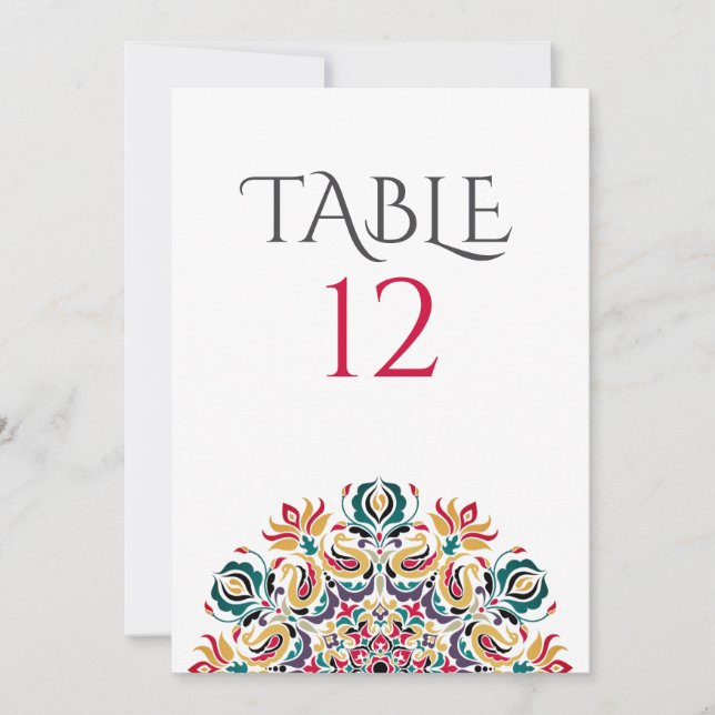 Invitation Lake Swan Lotus Flowers Mandala Table Number (Devant)