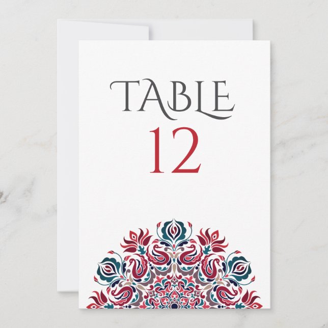 Invitation Lake Swan Lotus Flowers Mandala Table Number (Devant)