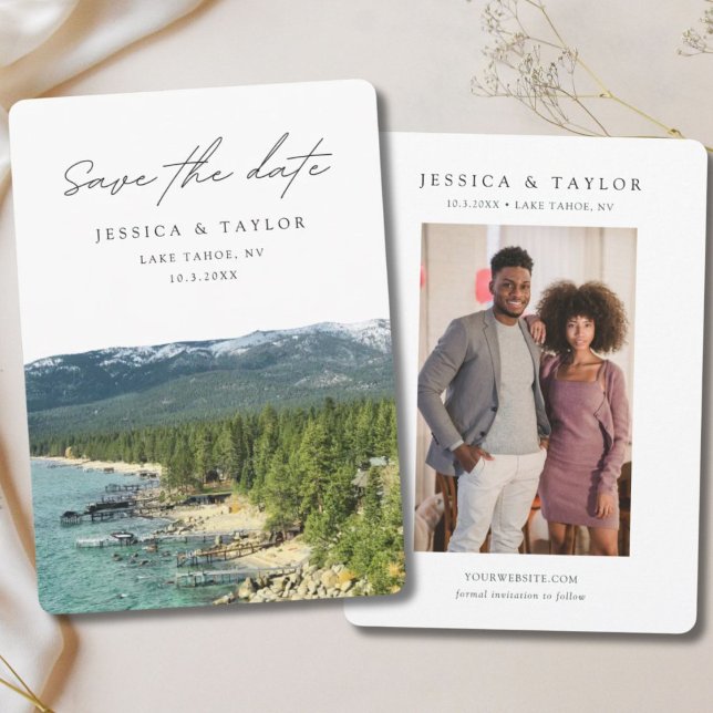 Invitation Lake Tahoe Mariage Incline Village Enregistrer la  (Lake Tahoe Wedding Incline Village Save the Date Invitation)