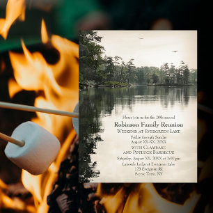 Invitation Lakeside Camping Famille Réunion Jamboree Barbecue