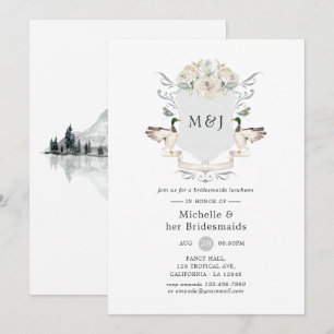 Invitation Lakeside Monogram Crest Bridesservantes Déjeuner