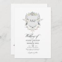 Lakeside Monogram Laurel Crest Mariage Photo