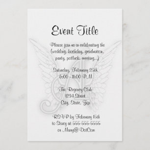 Invitation L'alphabet d'ange ce dernier initial s'envole le