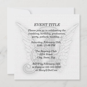 Invitation L'alphabet d'ange ce dernier initial s'envole le