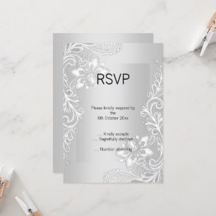 INVITATION LAME D'ARGENT ÉLÉGANT RSVP