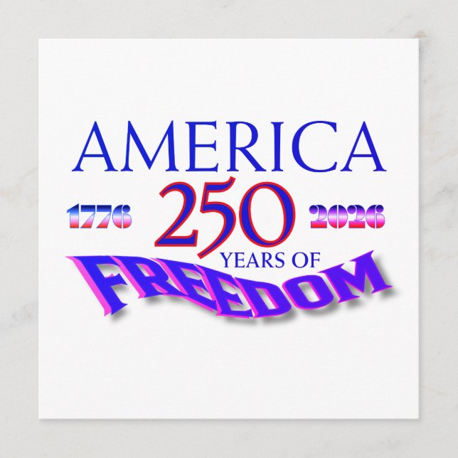 Invitation L'Amérique 250 Ans de Liberté (Devant)