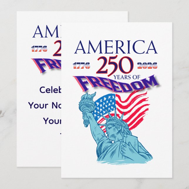 INVITATION L'AMÉRIQUE 250 ANS DE LIBERTÉ (Devant / Derrière)