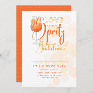 Invitation L'amour à la première Fête des mariées orange mode