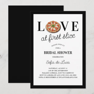 Invitation L'amour à la première tranche Pizza Fête des marié