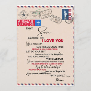 Invitation L'Amour  À Mon Fils N'Oubliez Jamais Que Je T'Aime