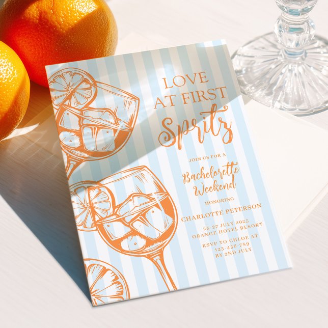 Invitation L'amour au premier Spritz Aperol Enterrement de vi (Créateur téléchargé)