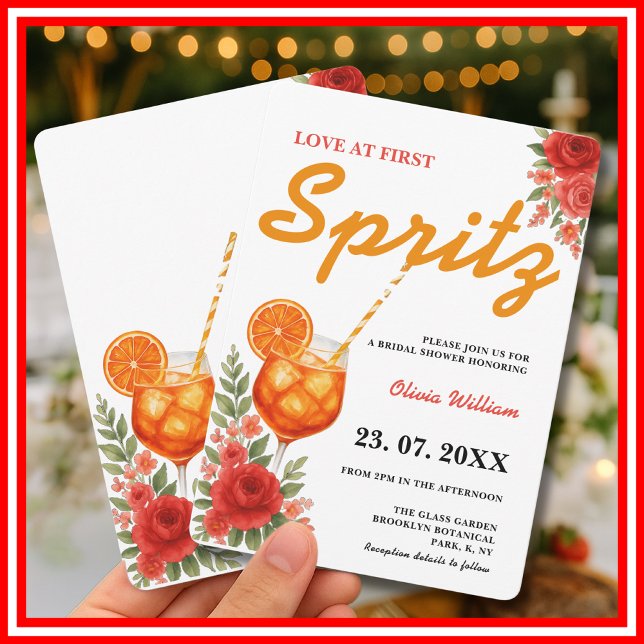 Invitation L'amour au premier Spritz | Réception de mariage m (Créateur téléchargé)