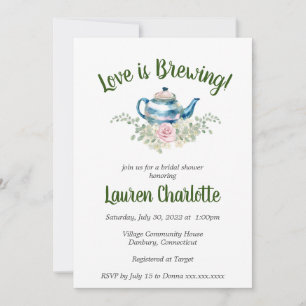 Invitation L'amour brasse Baby shower nuptial Tea Party