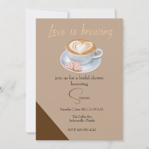 Invitation L'amour brasse, café douche nuptiale